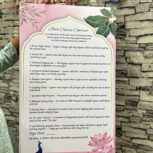 Fun Wedding Contract Board